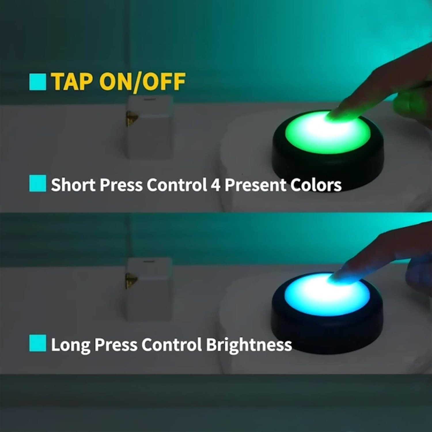 Push Lights with Remote Puck Lighting Battery Operated Tap Lights Button Stick o