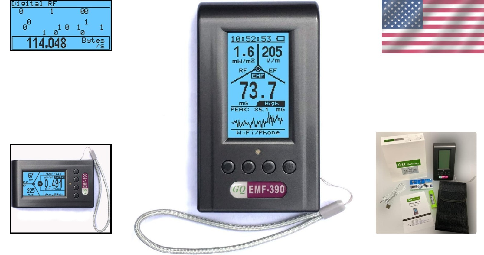 Multi-Field RF Meter with Data Logger & Spectrum Analyzer - EMF Detection, 10GHz