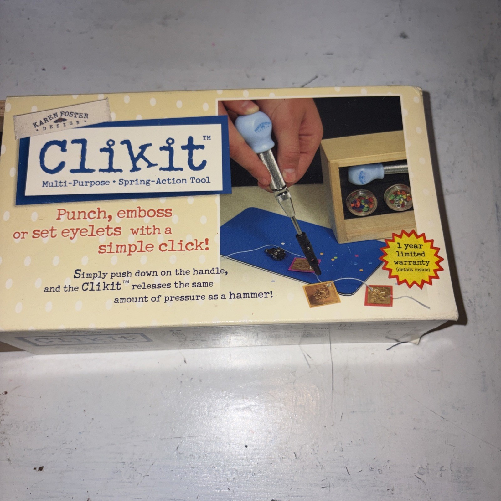 Karen Foster Design Clikit Multi-Purpose Spring-Action Scrapbooking Tool New