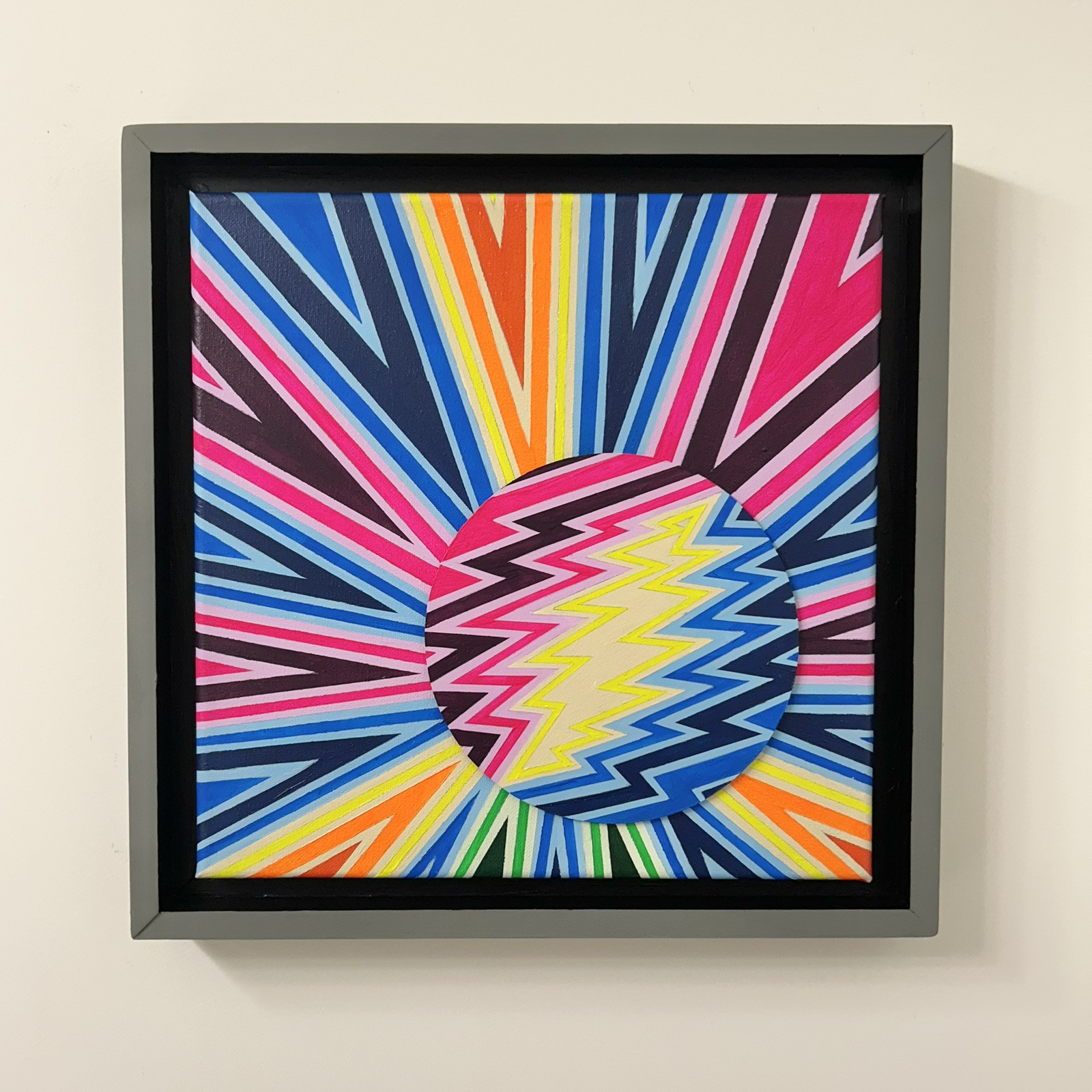 Grateful Dead Op Art Lightning Bolt Painting, Dead & Company, 13 Point