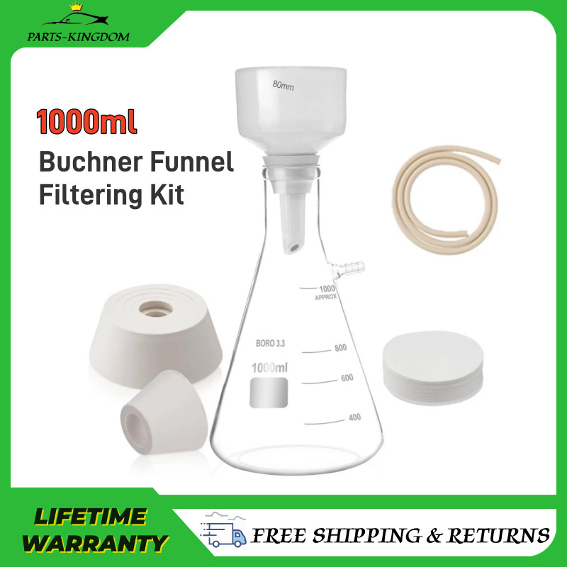 1000ml Buchner Funnel Filtering Kit Lab Filtering Flask Glass with Flask Funnel