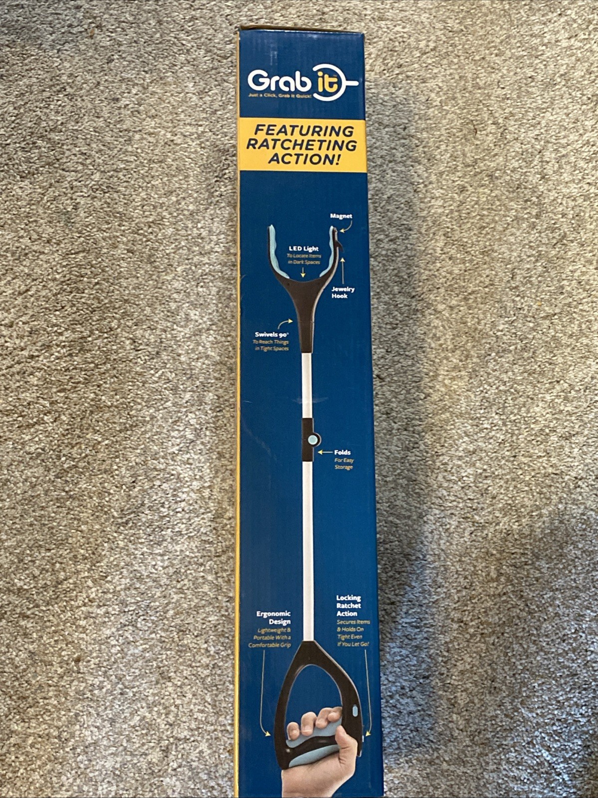 Long Grabber Tool, Foldable Grabbers for Elderly Grab It Reaching Tool