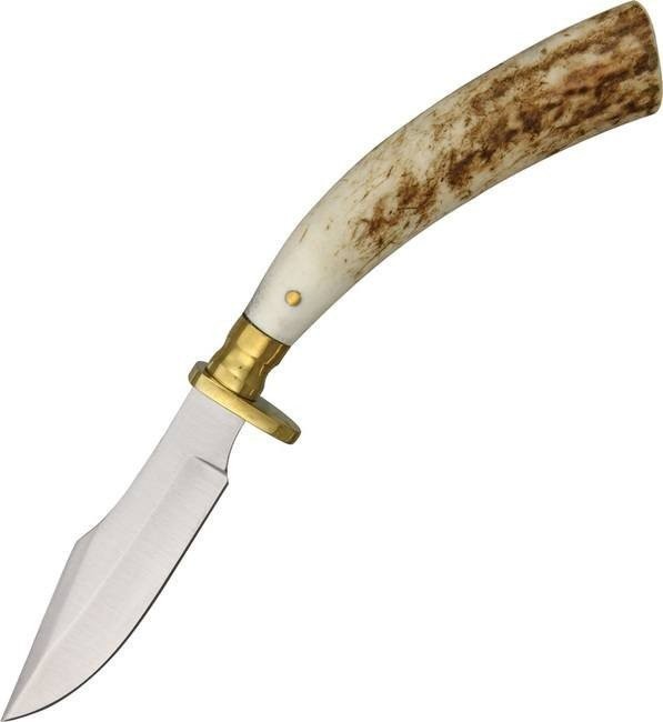Steel Stag 7.75" Stainless Blade Genuine Stag Horn Handle Hunting Knife - SS7017
