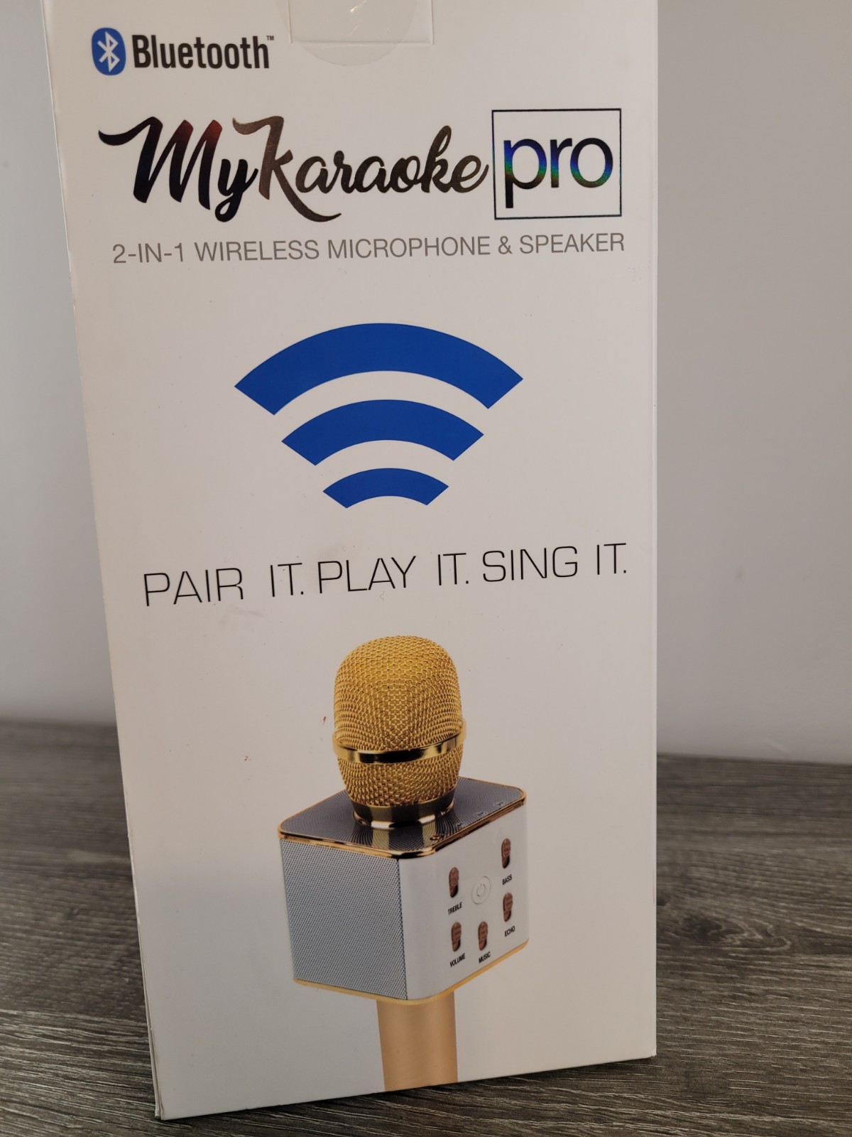 ​My Karaoke Pro 2-in-1 Wireless Bluetooth Microphone & Speaker Gold NIB Sealed