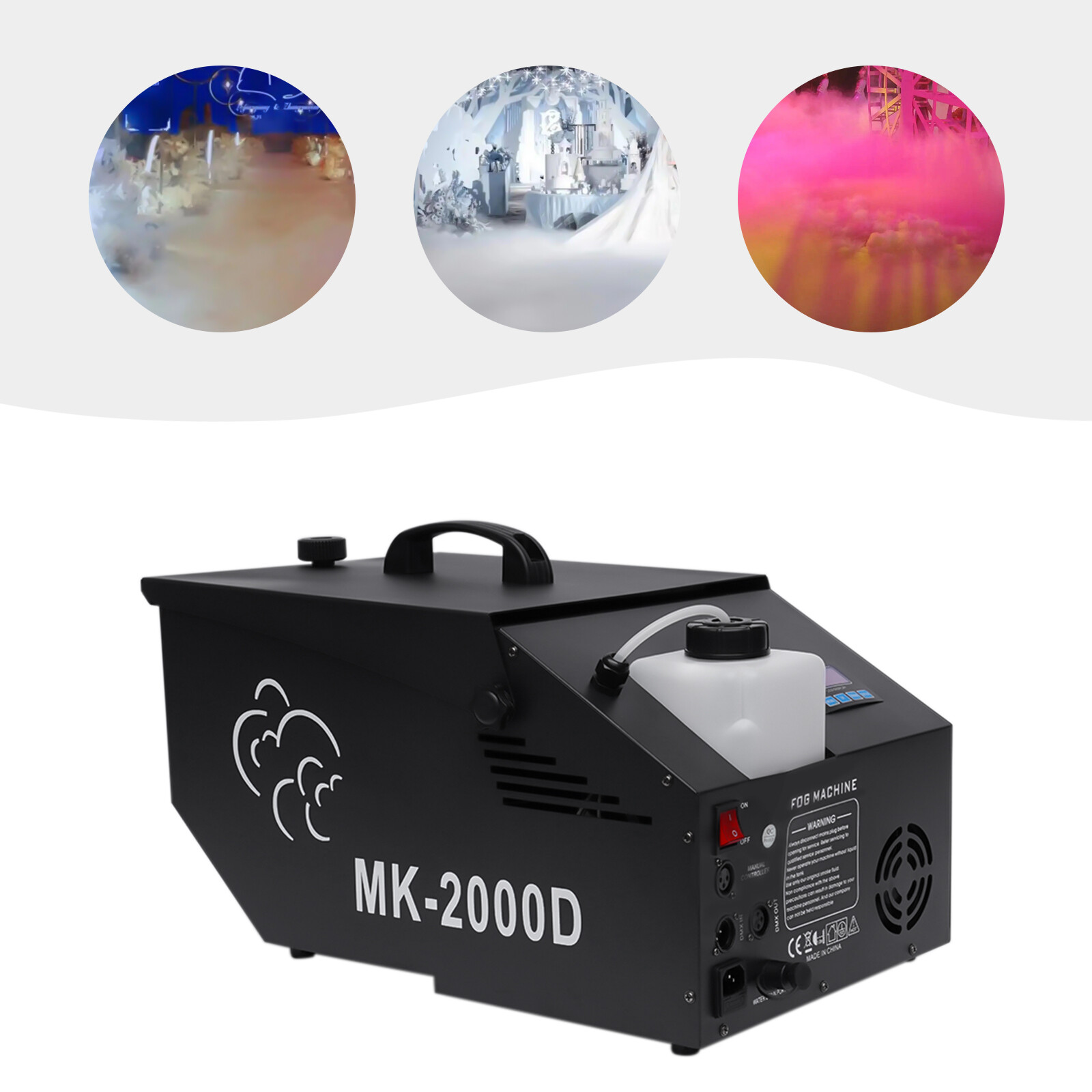 Low-Lying Fog Machine Wedding DJ Stage Smoke Effect DMX Dry Ice Fogger w/Remote