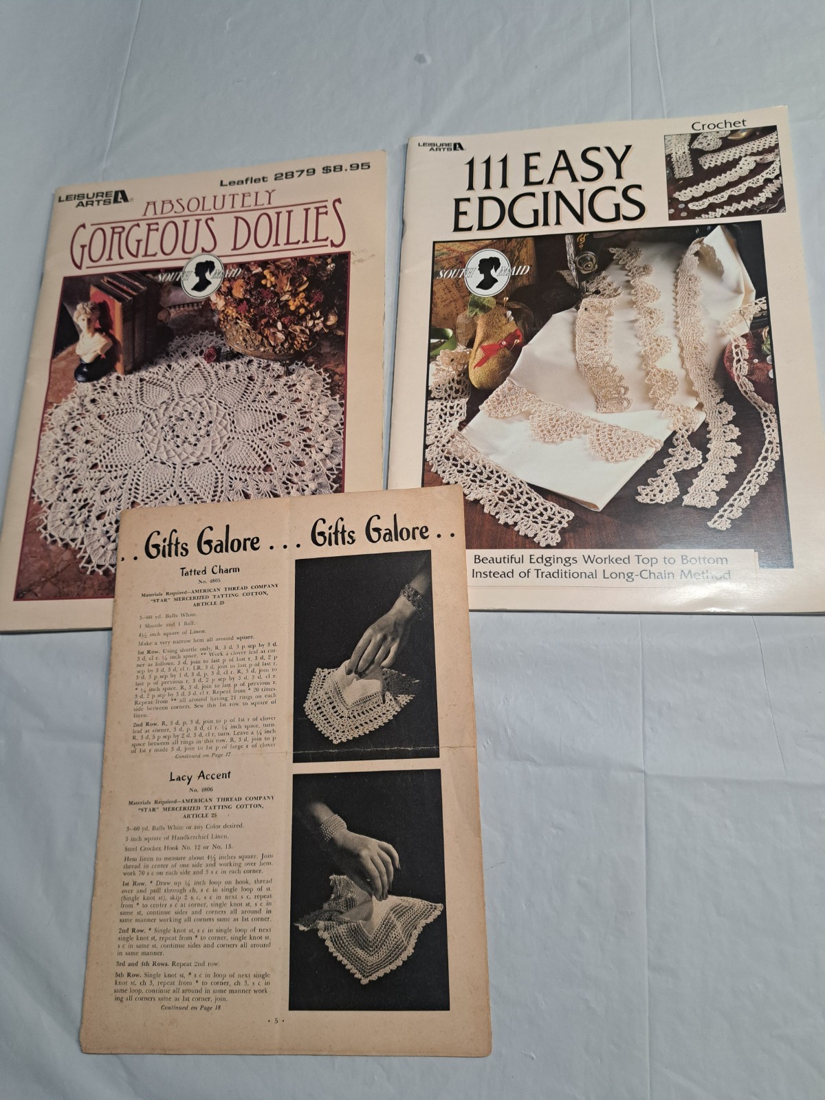Absolutely Gorgeous Doilies 111 Easy Edgings Gifts Galore Leisure Arts 3 Items