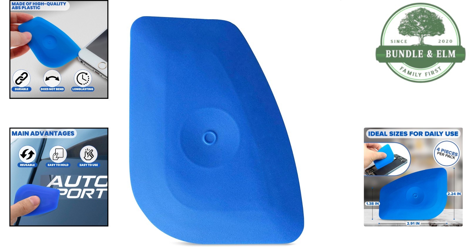 Blue Plastic Decal Remover Set with 360 Degree Edges for Precision Cleaning