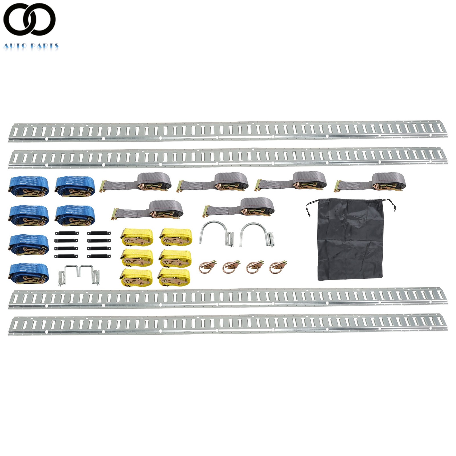 For Trucks 8' E Track Tie Down Rail Galvanized Horizontal Silver 37 Pack Steel