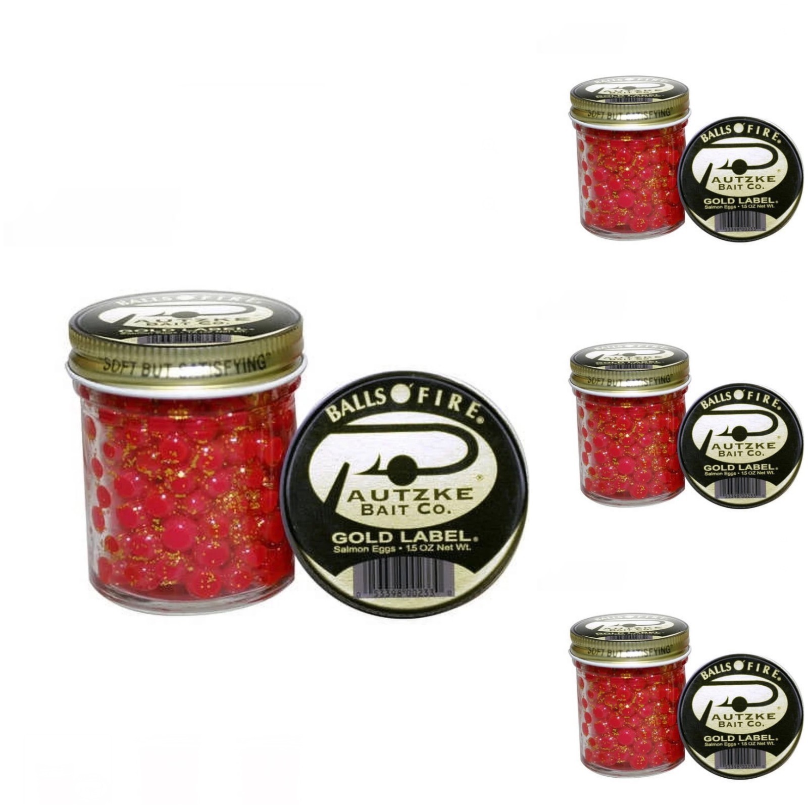 4 - Pack | Bulk | Pautzke Balls O’ Fire Salmon Eggs – Gold Label 1 oz