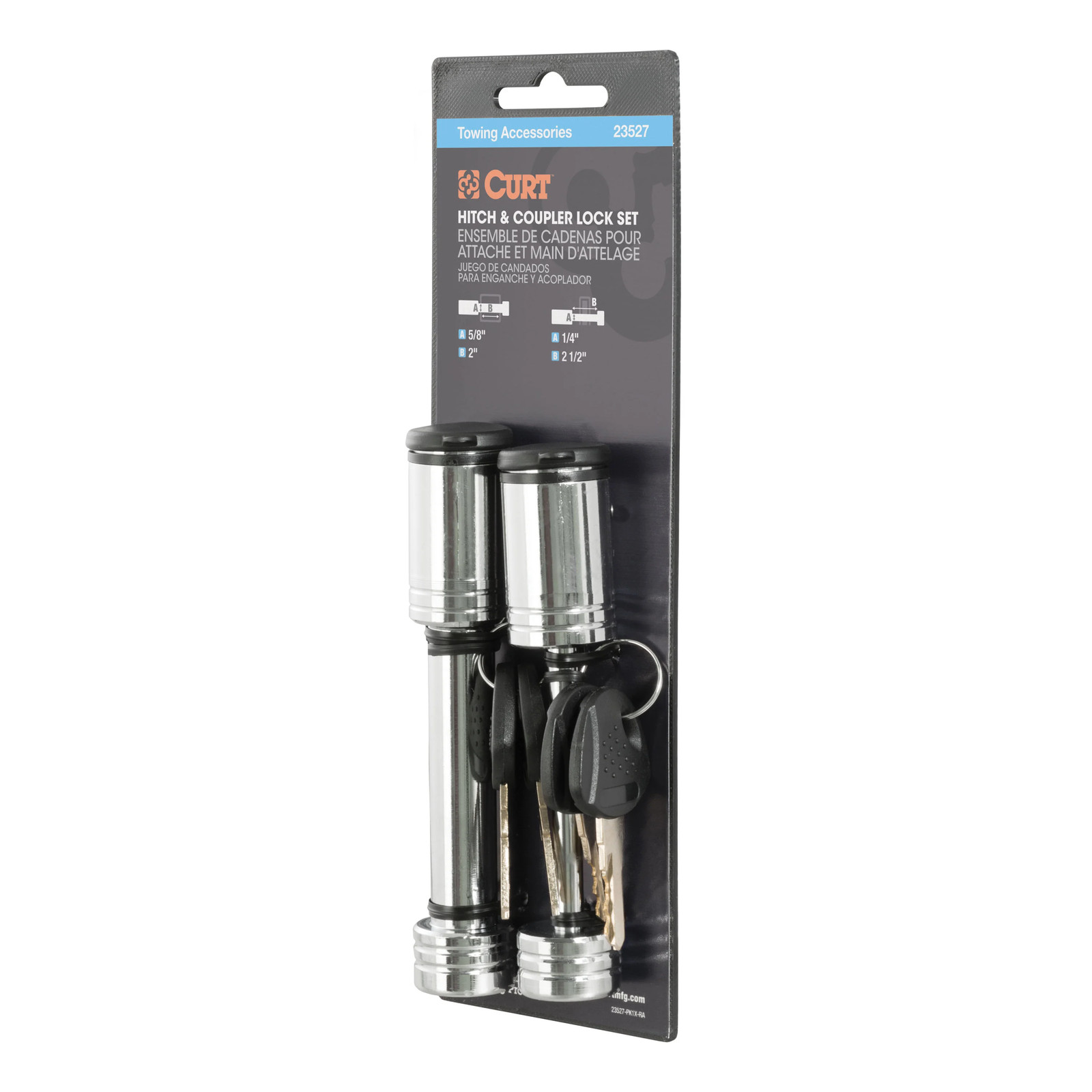 Curt-Hitch & Coupler Lock Set (2" Receiver, 2-1/2" Latch)