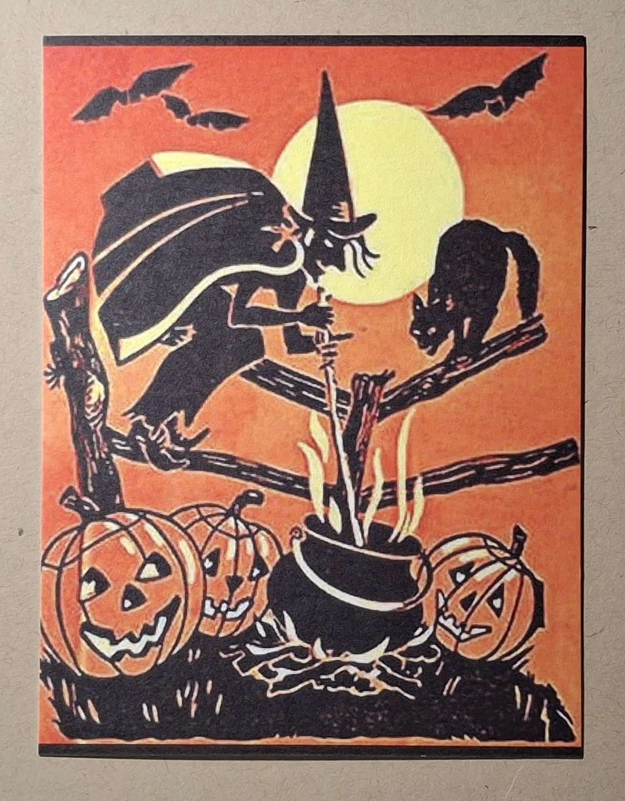 *HALLOWEEN* Vintage Reproduced Image Postcard:  All The Vibes Of Halloween Night