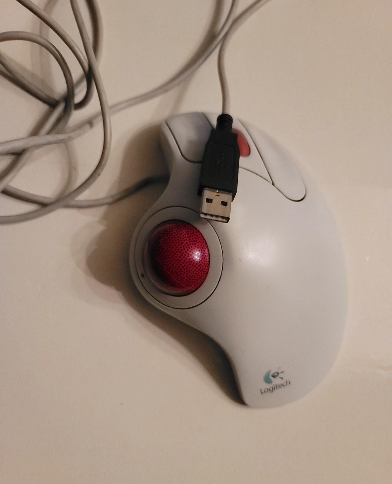 LOGITECH TRACKMAN MARBLE WHEEL USB MOUSE T-BB13 804335-0000 - USED