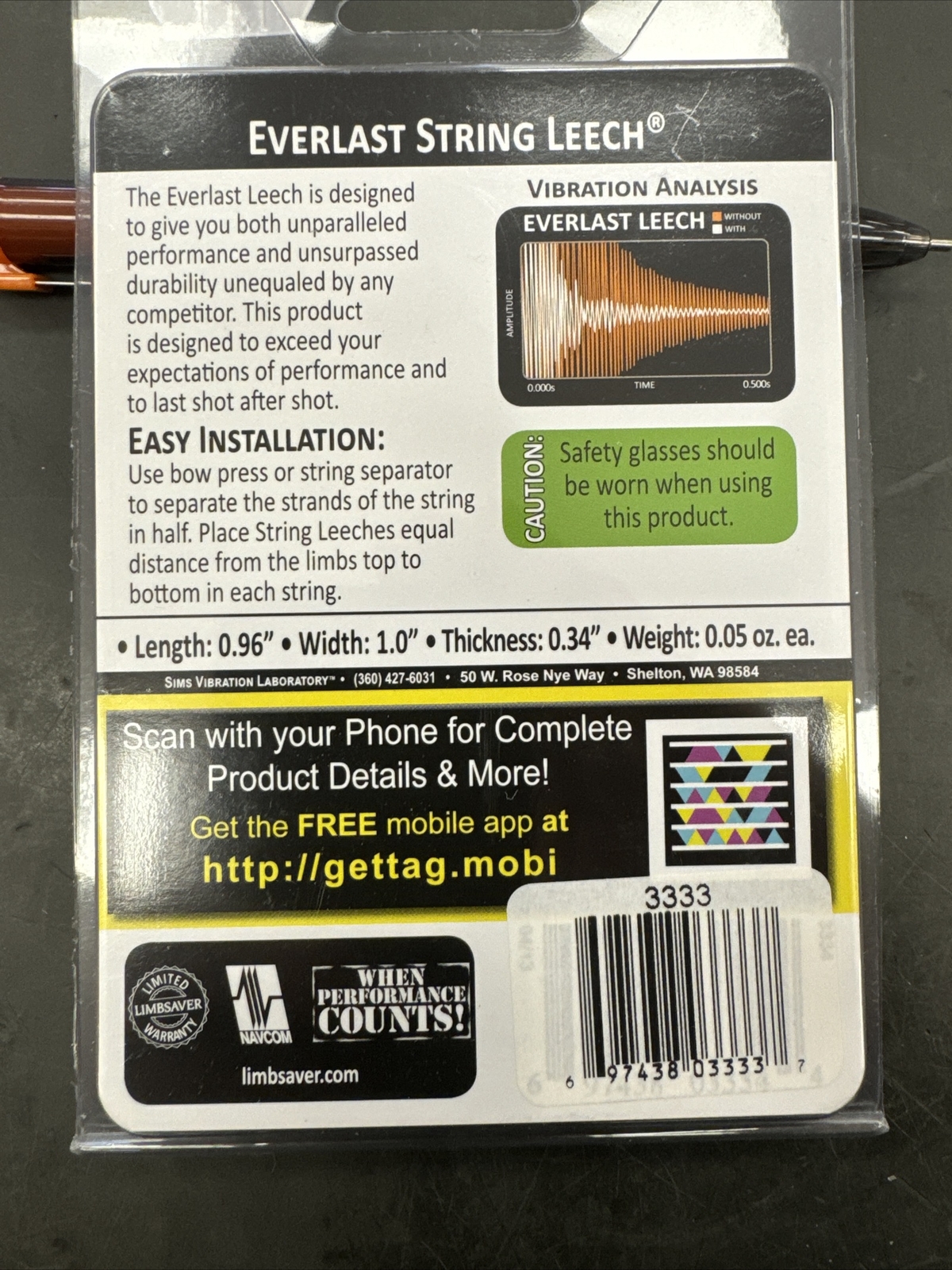 Limbsaver SIMS Vibration Labroratory Everlast String Leech Green