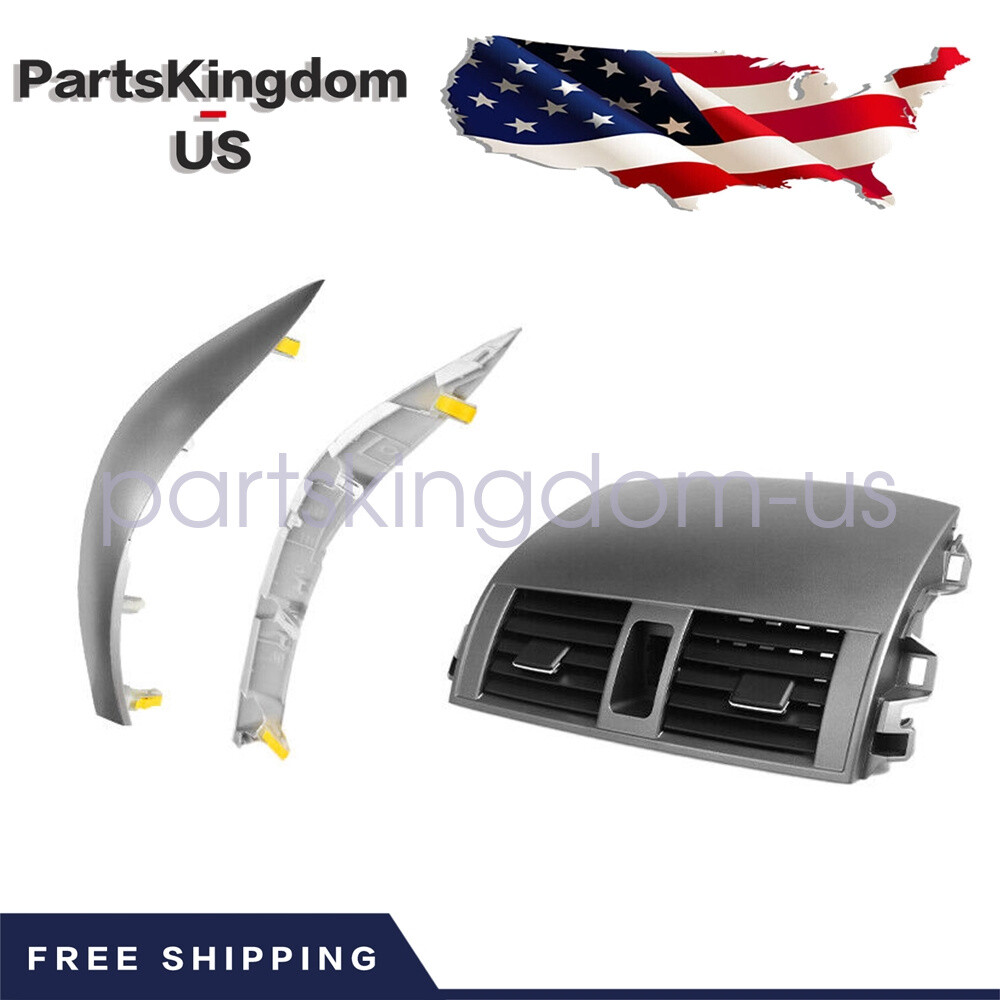 Fits Toyota Corolla 09-13 Center Dash A/C Outlet Air Vent Panel w/ Strip Trim US