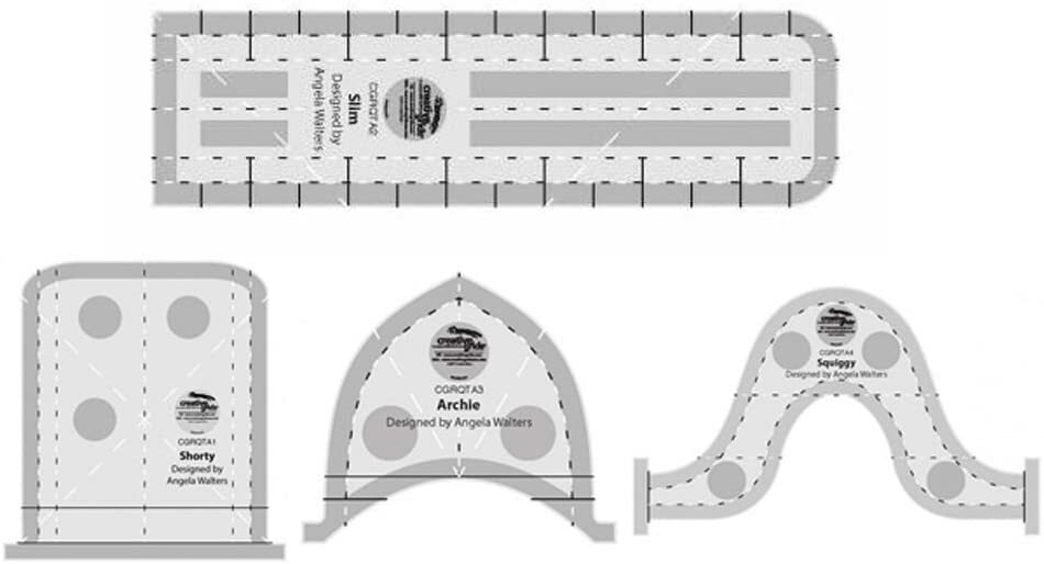 Genuine Creative Grids Machine Quilting Tools - Set of 4 CGRQTA1 - CGRQTA4