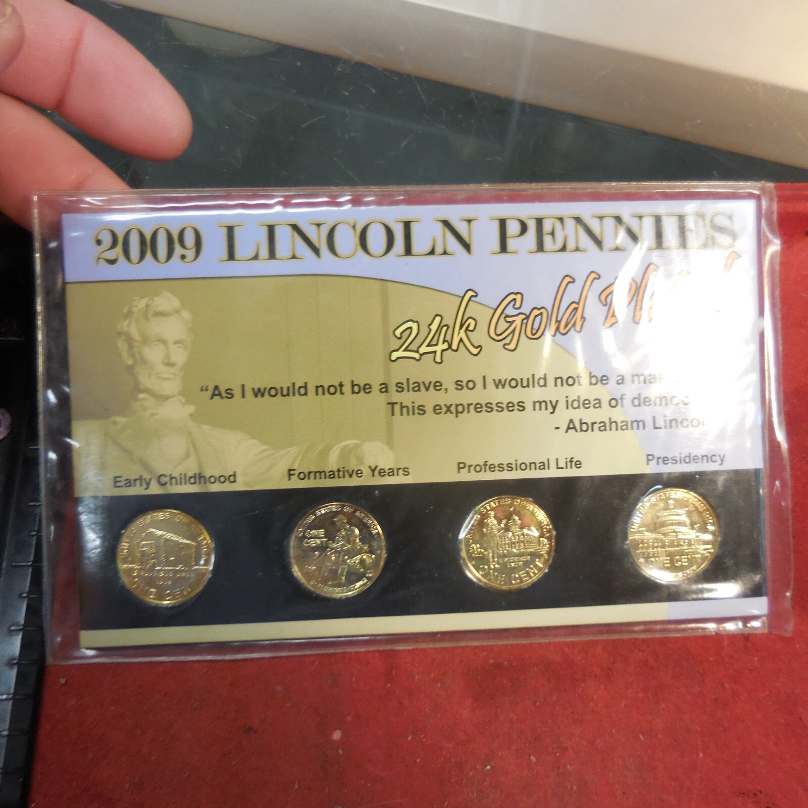 2009 Lincoln Pennies 24k Gold Plated