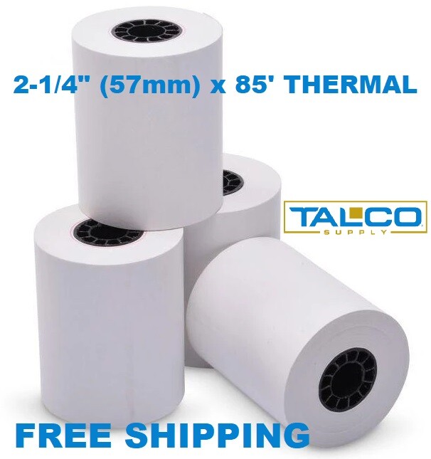 (12) CLOVER MINI / MOBILE (2-1/4" x 85') THERMAL PAPER ROLLS  ~FREE SHIPPING~