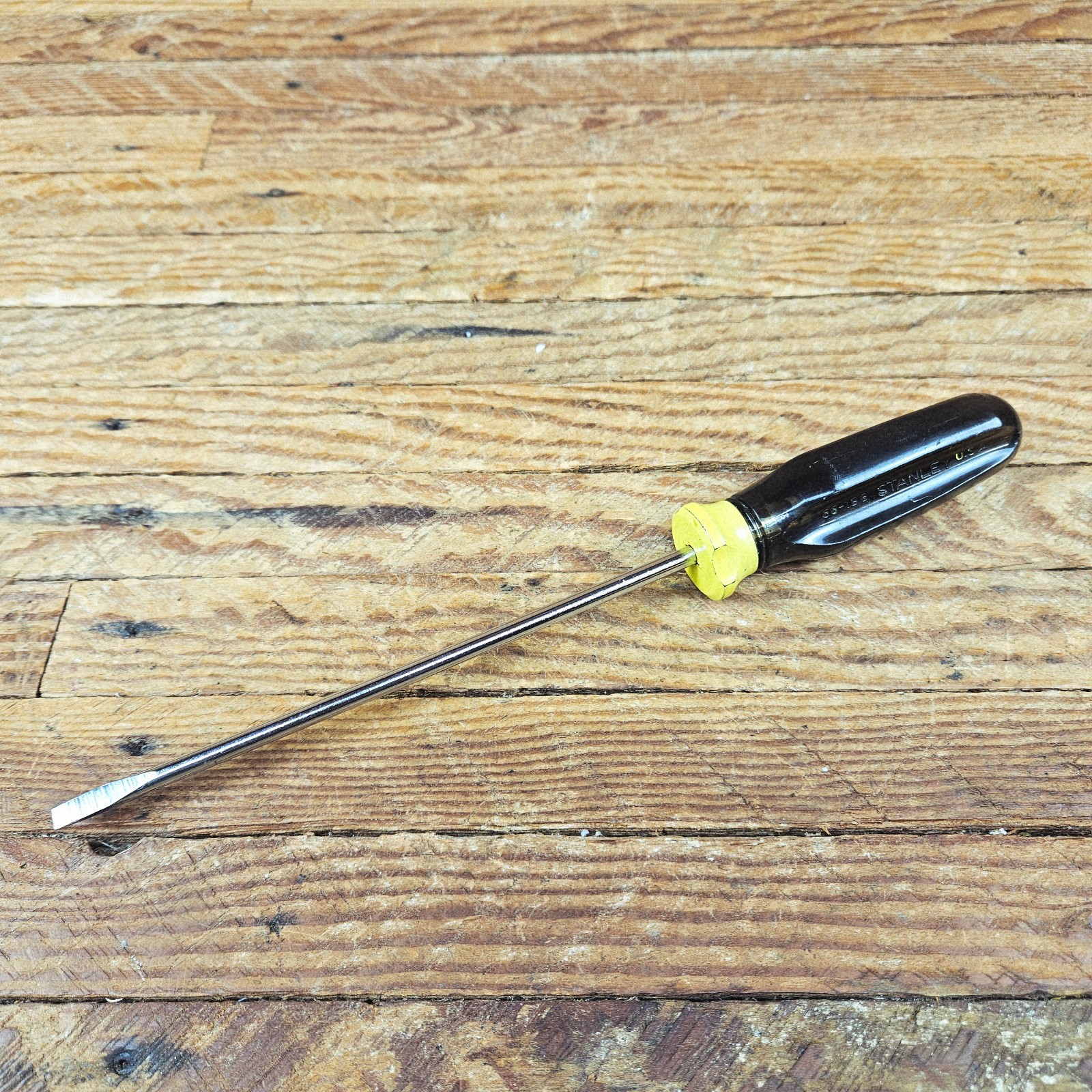 1970s 80s Stanley "Workmaster" Screwdriver - 6" Flat Head # 66-196  Made in USA