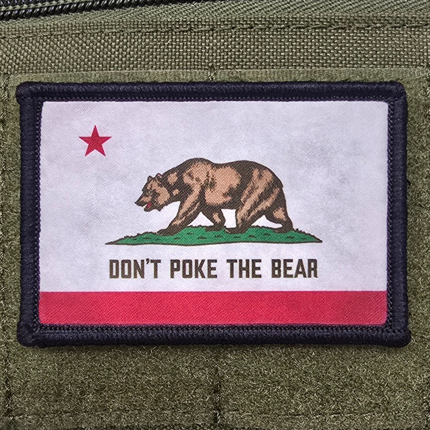 California Patch Moral Tactical Meme Don't Poke The Bear Hook & Loop 3x2