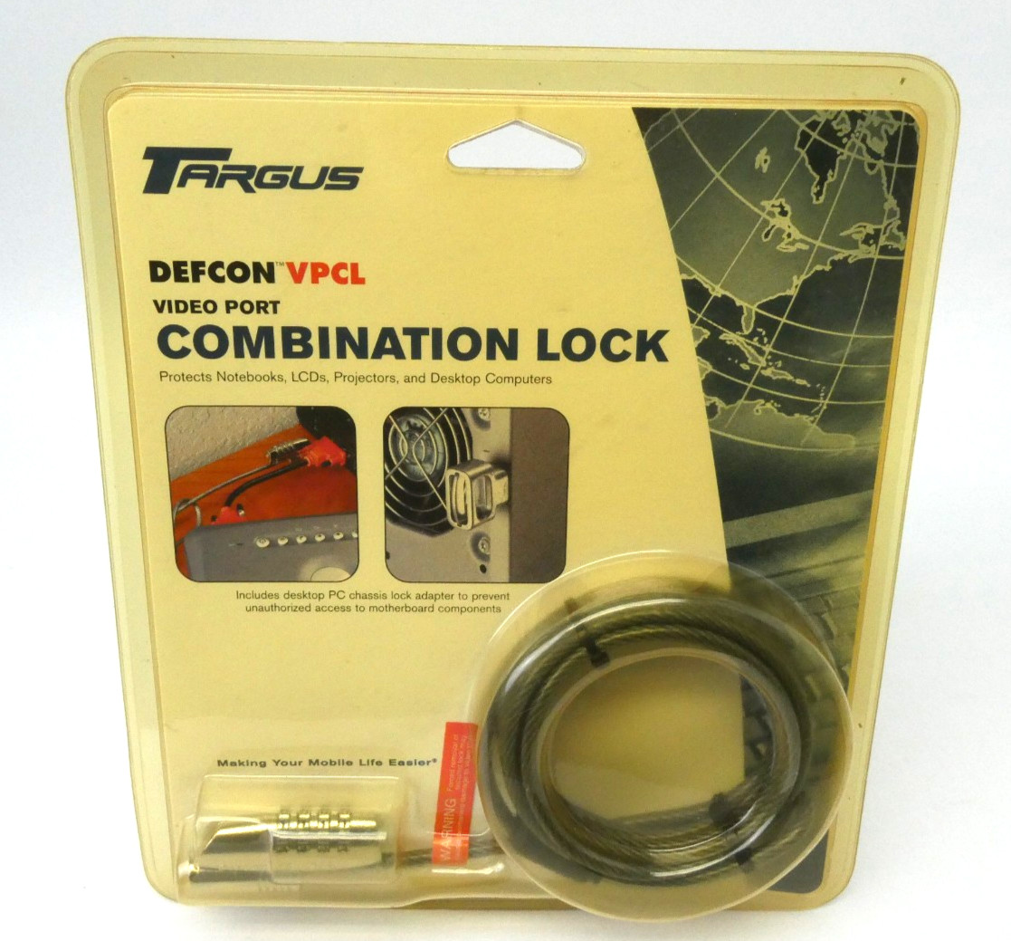 Targus DEFCON VPCL Computer Video Port Combination Lock PA492U Security Cable