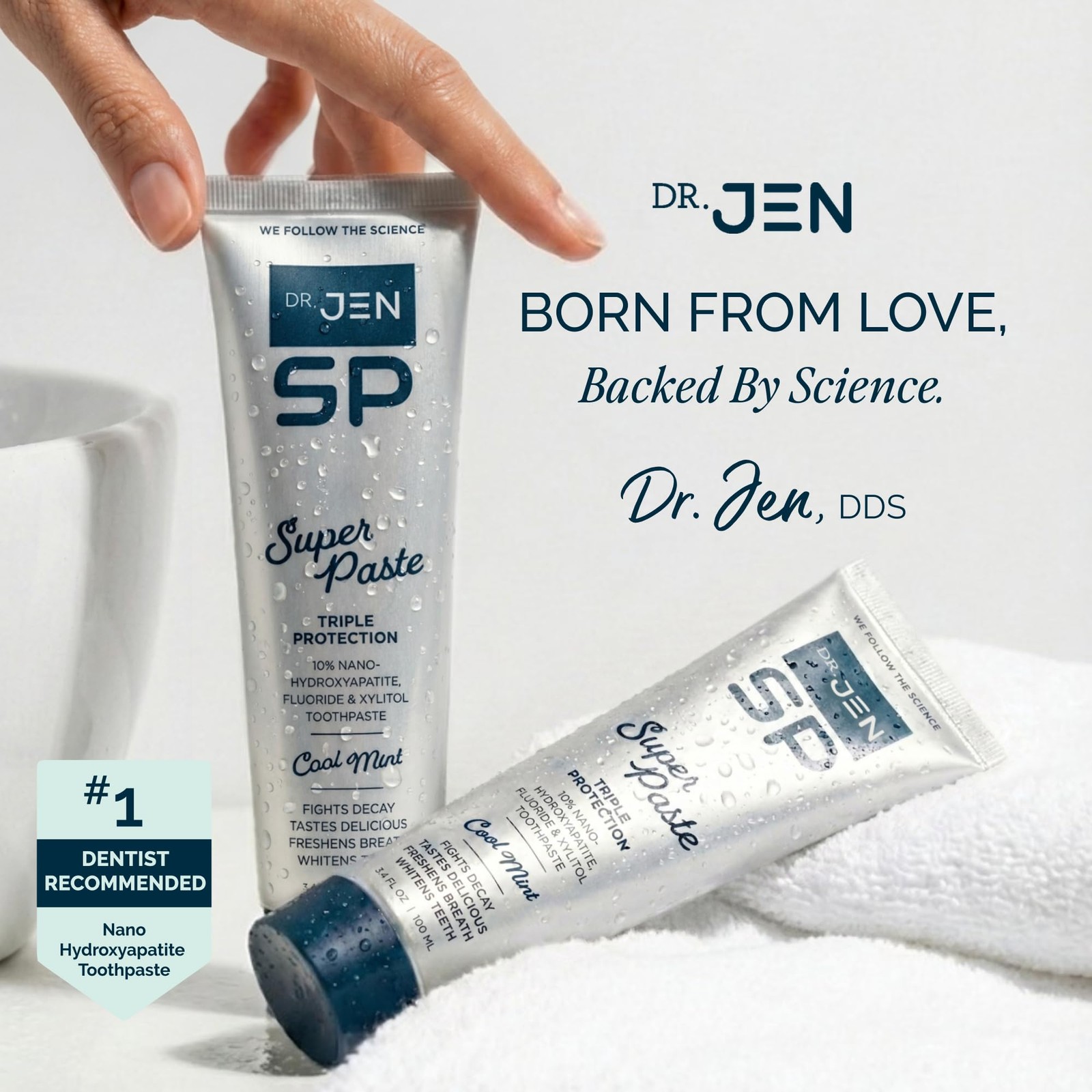 Dr. Jen Super Paste Toothpaste with 10% Nano Hydroxyapatite, Fluoride, Xylito...