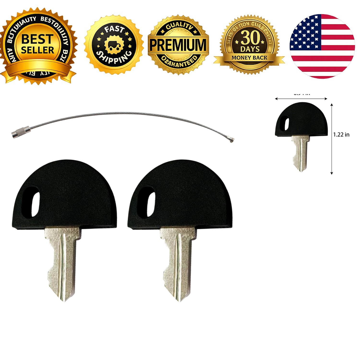2PCS Replacement Ignition Keys Pride Mobility Scooters Go-Go Sport Elite