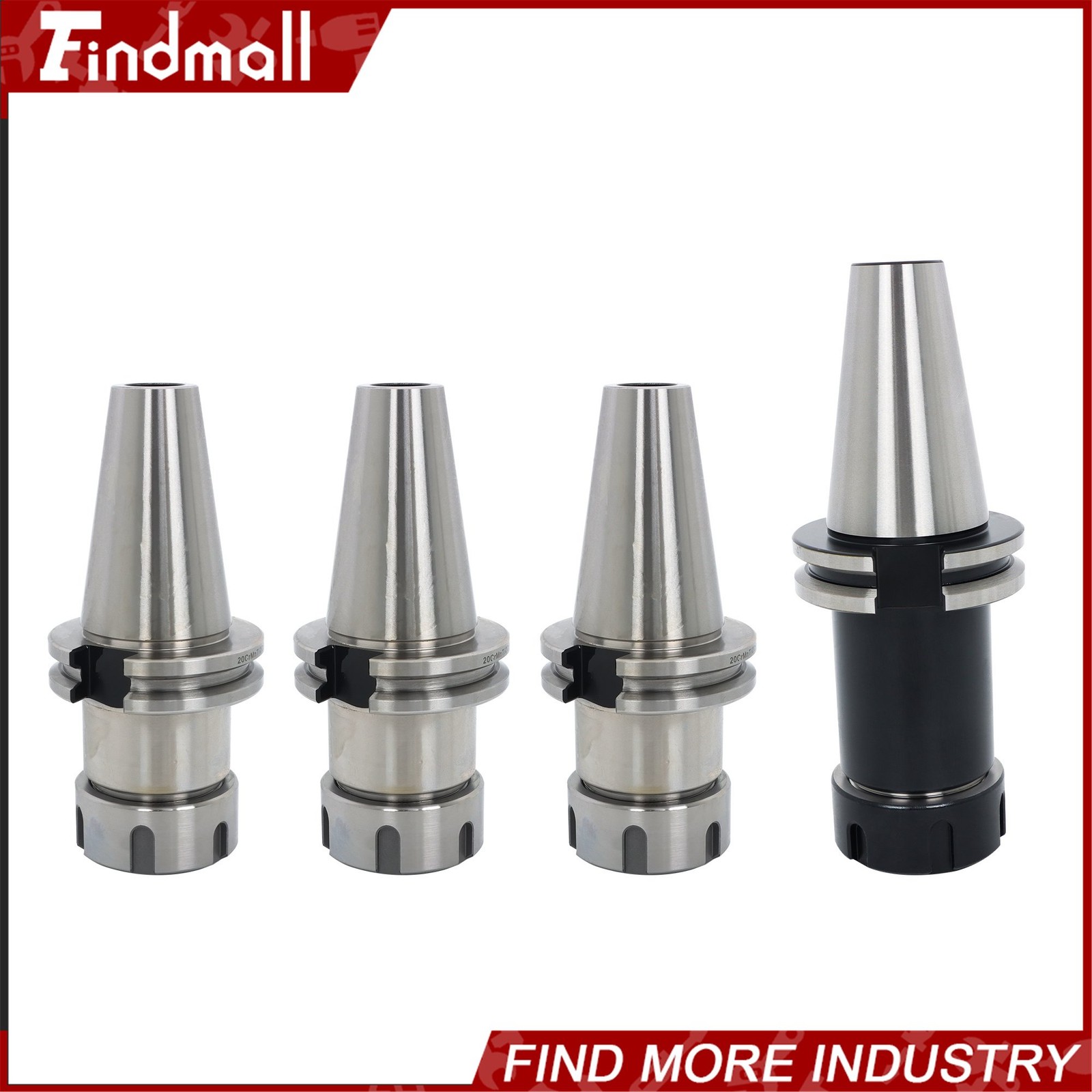 Findmall 4 Pack CAT40 ER32 Tool Holder Set with 1 Long 3 Short Chucks