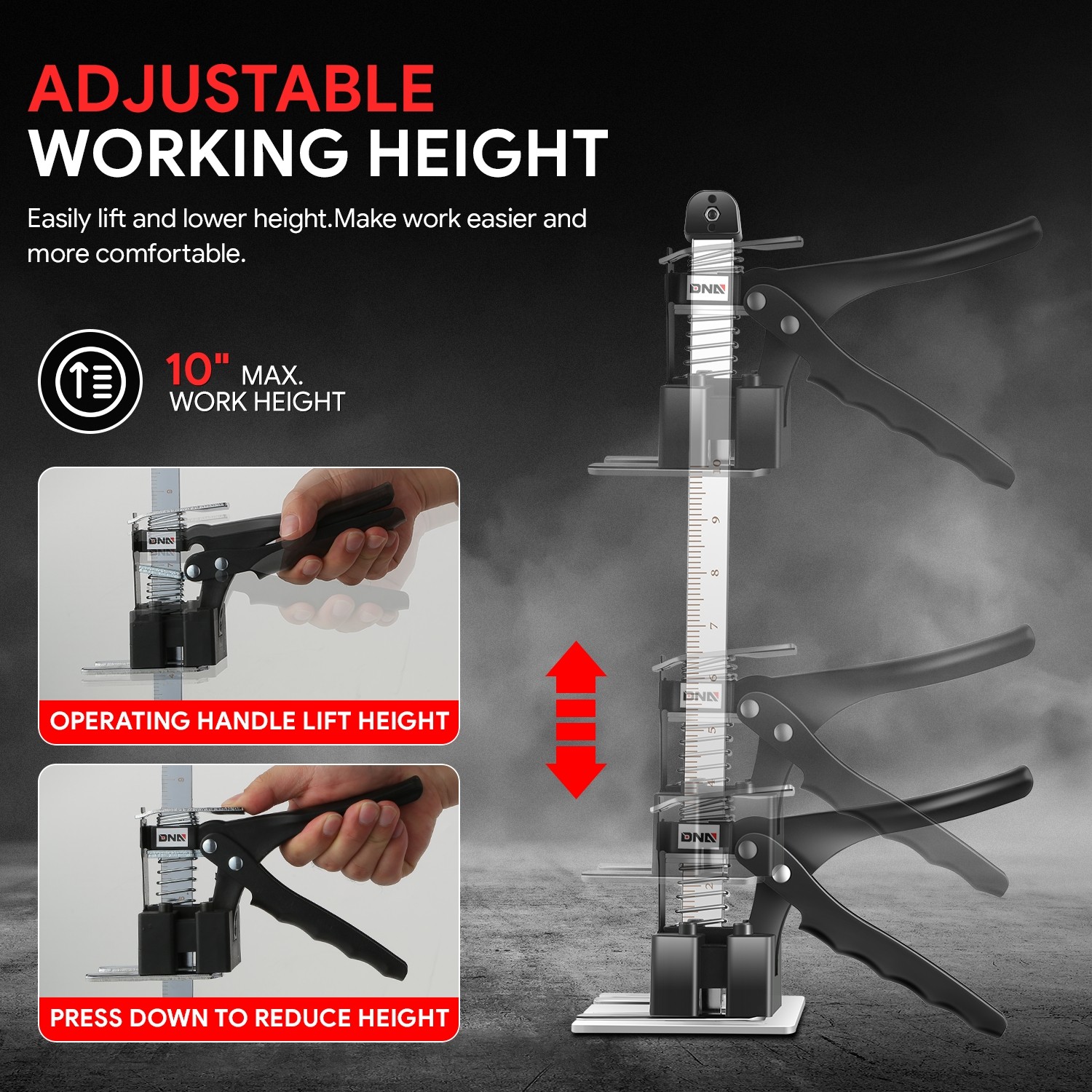 Labor Saving Handle 2 Pack 10 in 440 lbs Construction Jack Lever Arm Lifter