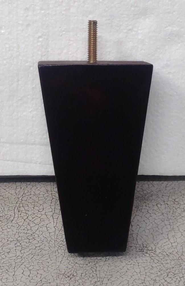 ST261 2 Furniture Legs Feet Tapered Couch Sofa Ottoman Dark Mahogany 5.5" tall