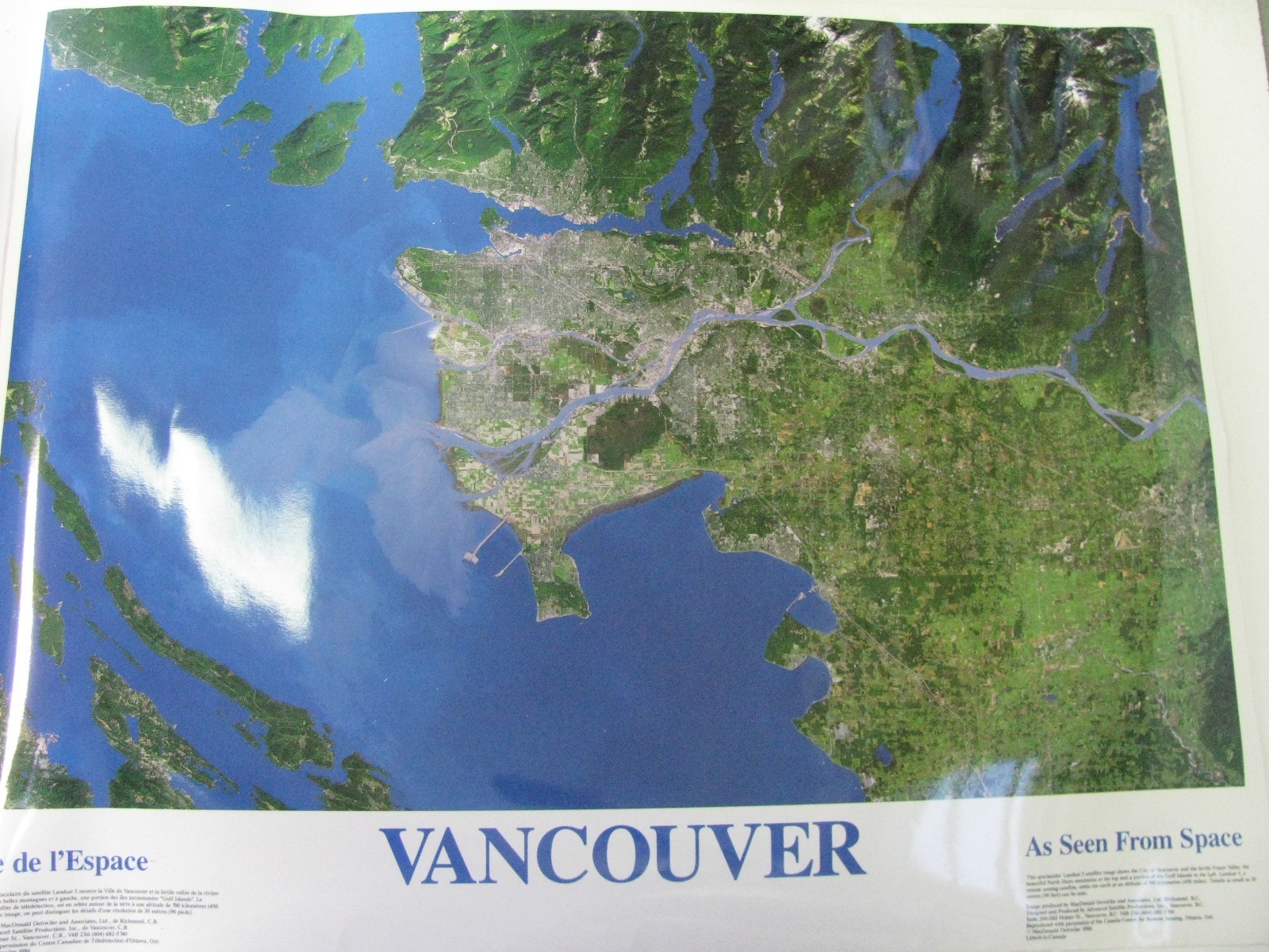 Map Vancouver, BC Laminated 22"x 28"