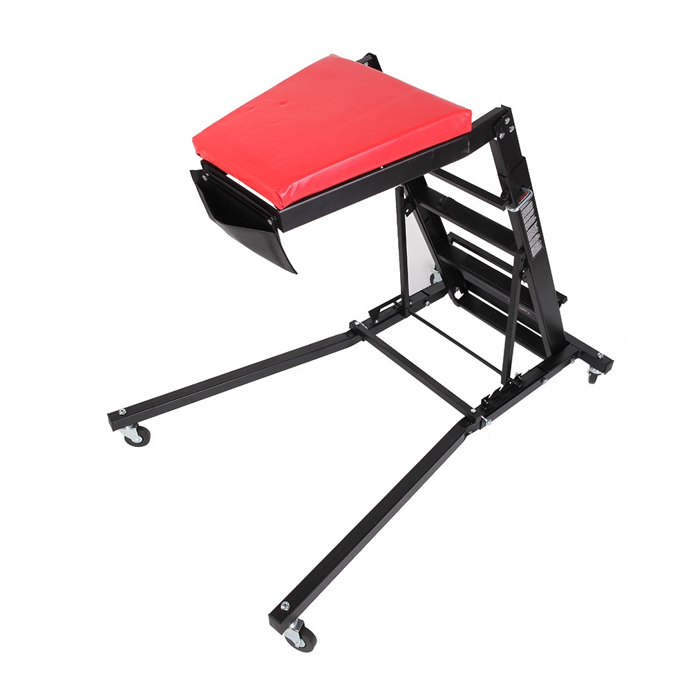 Adjustable Height Foldable Creeper for Automotive Workshop - Black