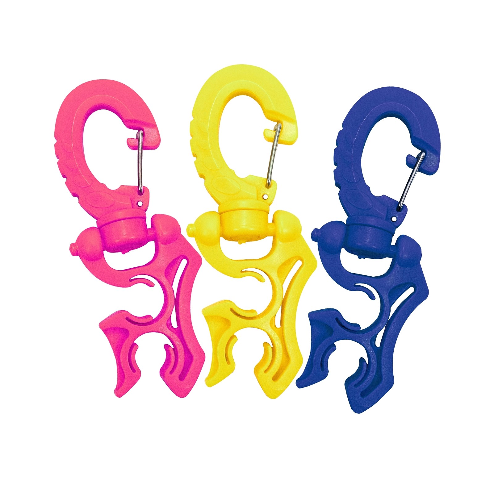Scuba Choice Double Hose Holder Clip 3-Pack Bundle Aqua Candy