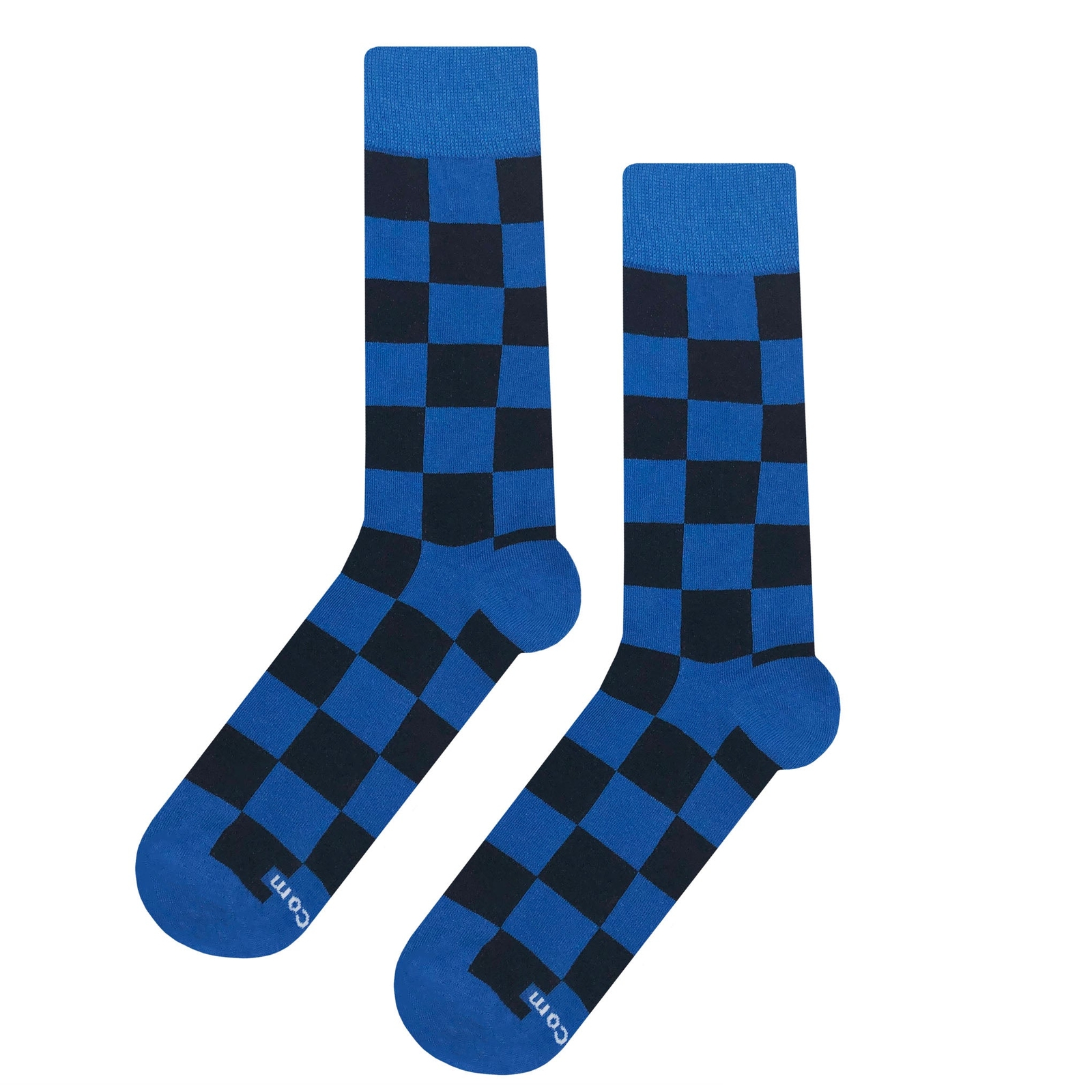 NWT Blue Black Checker Dress Socks Novelty Men 8-12 Multicolor Crazy Fun Sockfly