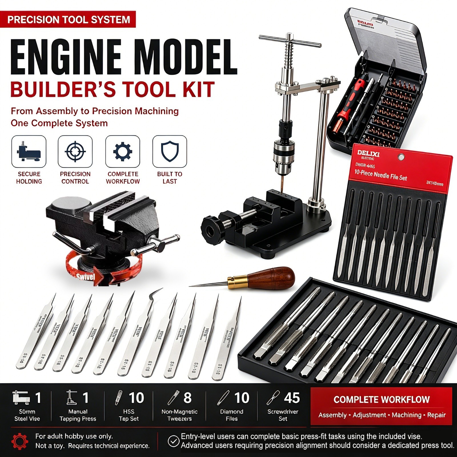Engine Model Tool Kit Metal Precision Complete Workshop System