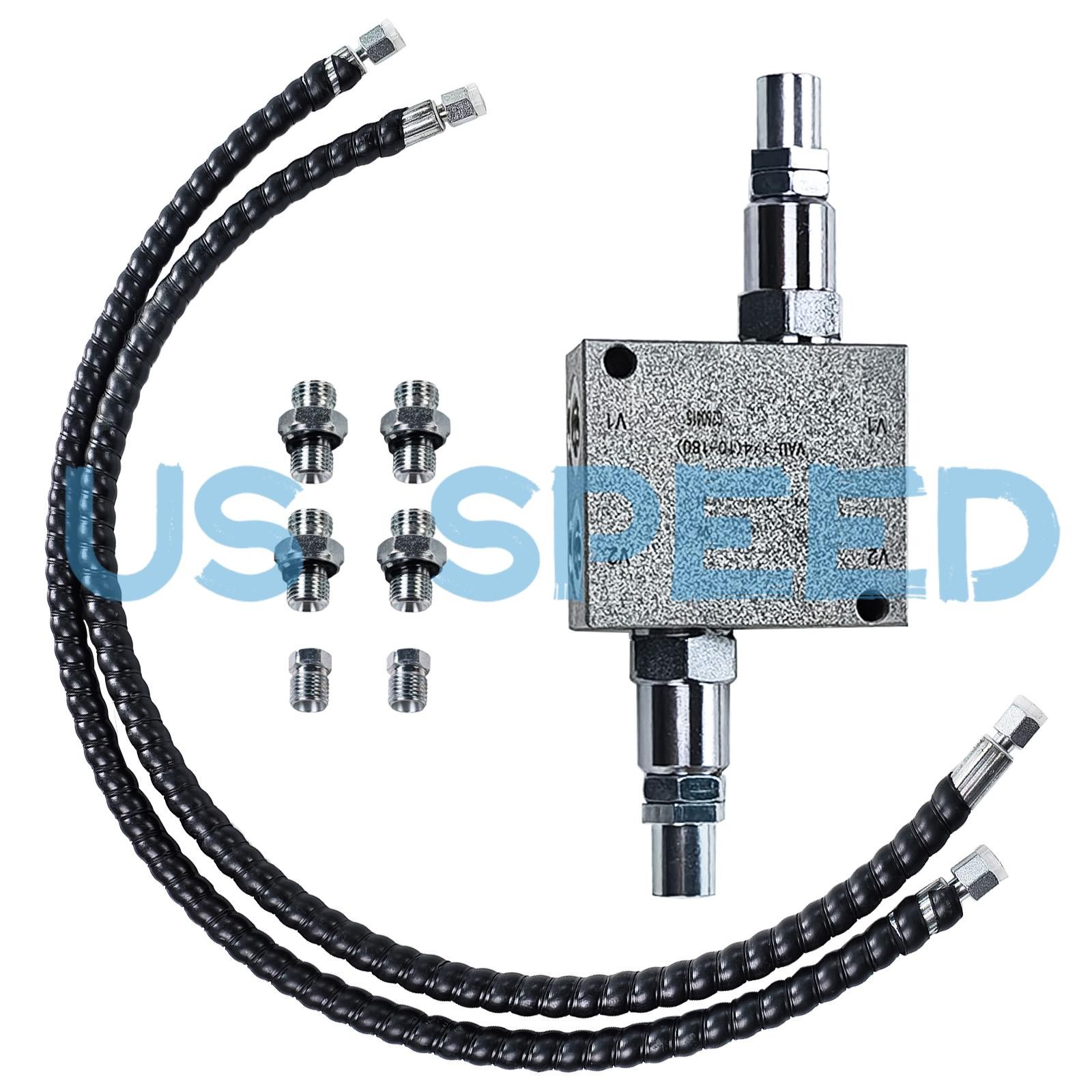 Mini Excavator Cushion Valve Kit with 1/4" Hydraulic Hoses