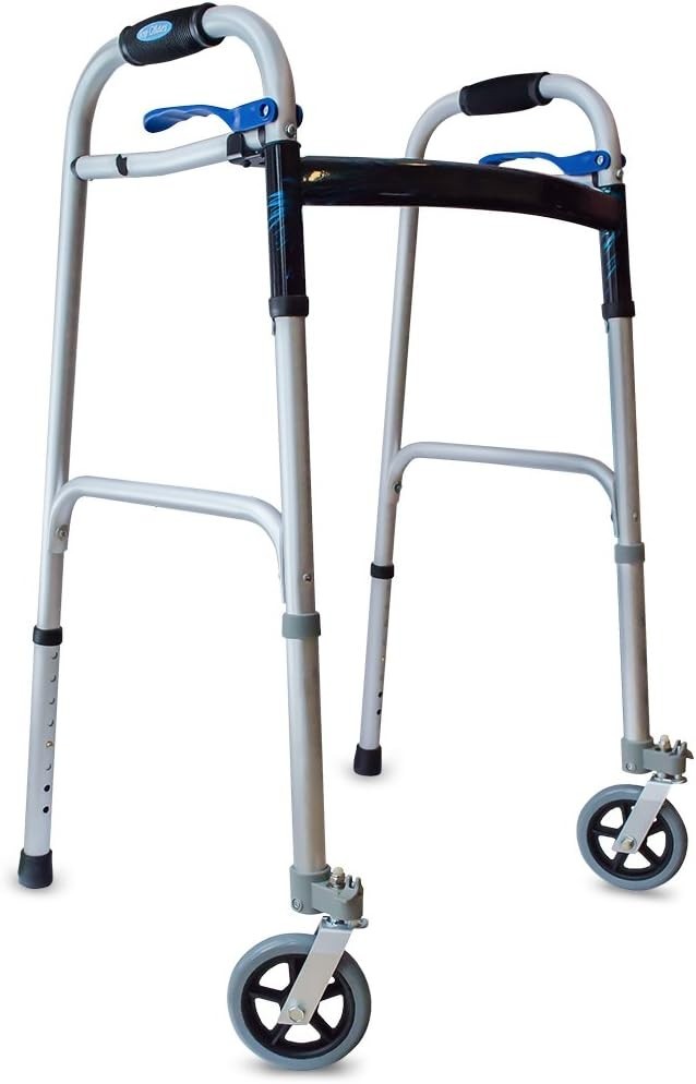 Swivel/Lock Walker 5" Front Wheels with Flexfit Walker Ski Glides 5-Inch Wheel
