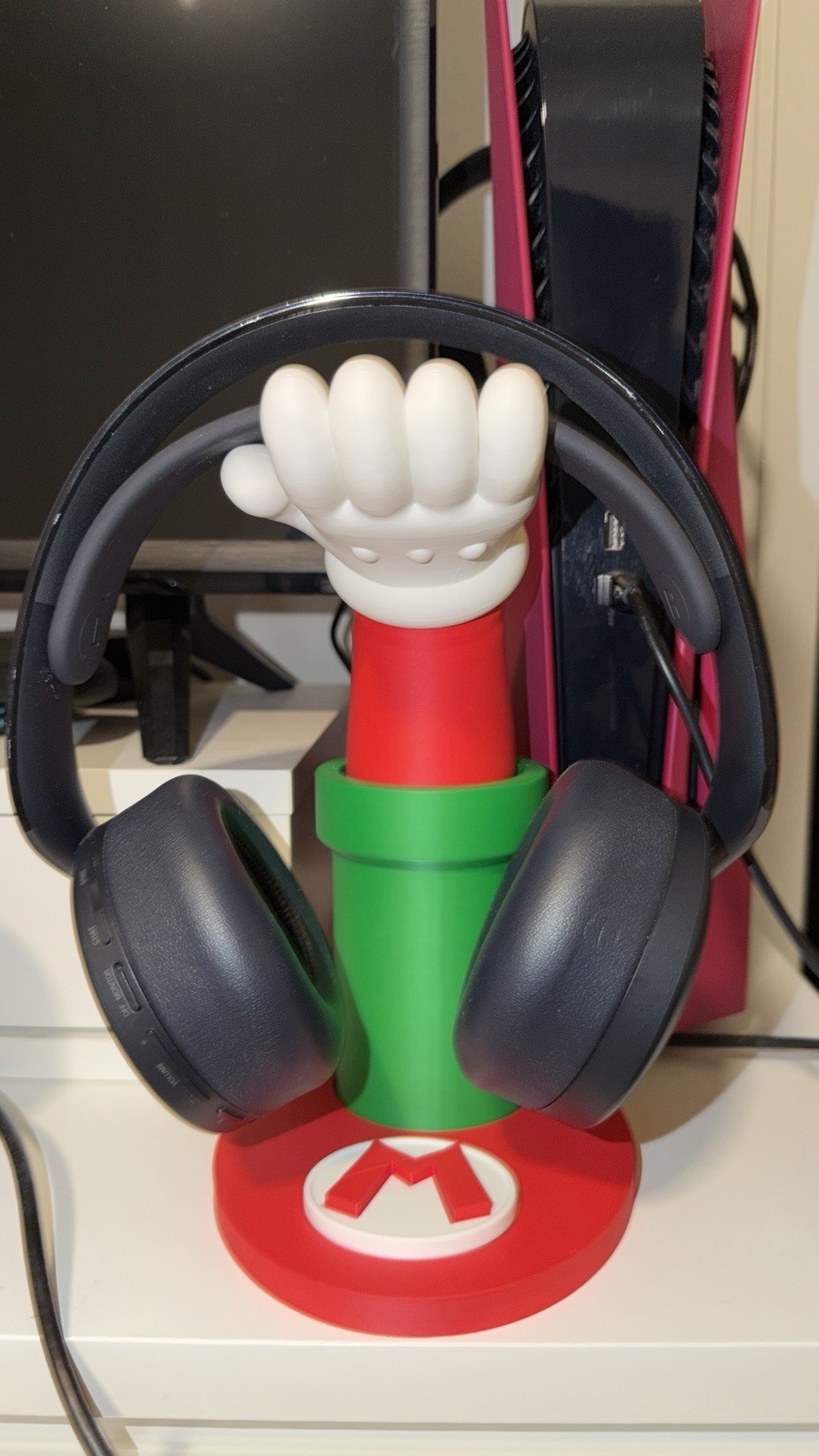 Mario Headphone Stand | 3D Printed Headset Holder | Switch Gamer Desk Decor