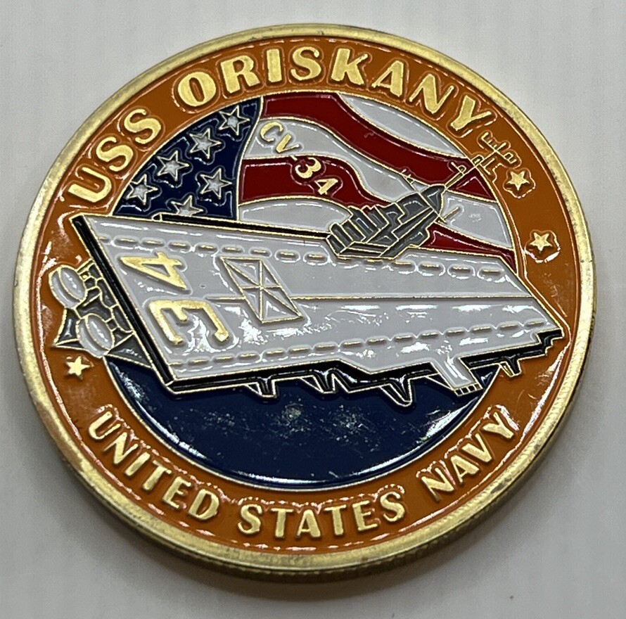 * US Navy Challenge Coin, USS ORISKANY CVA-34 New USA Aircraft Carrier