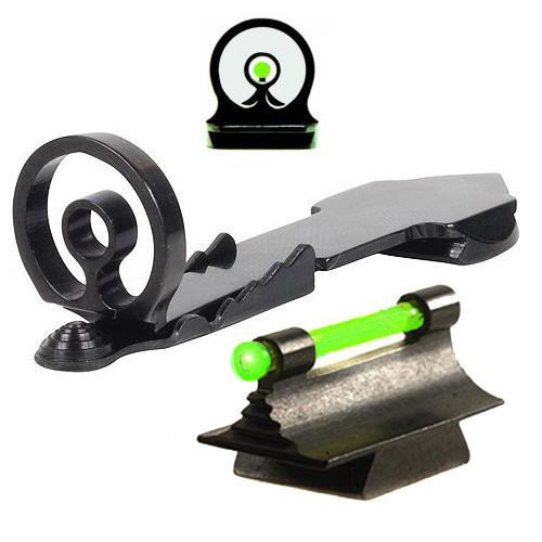BullsEye GREEN Fiber Optic Sight Set fits Round Barrel Marlin 336