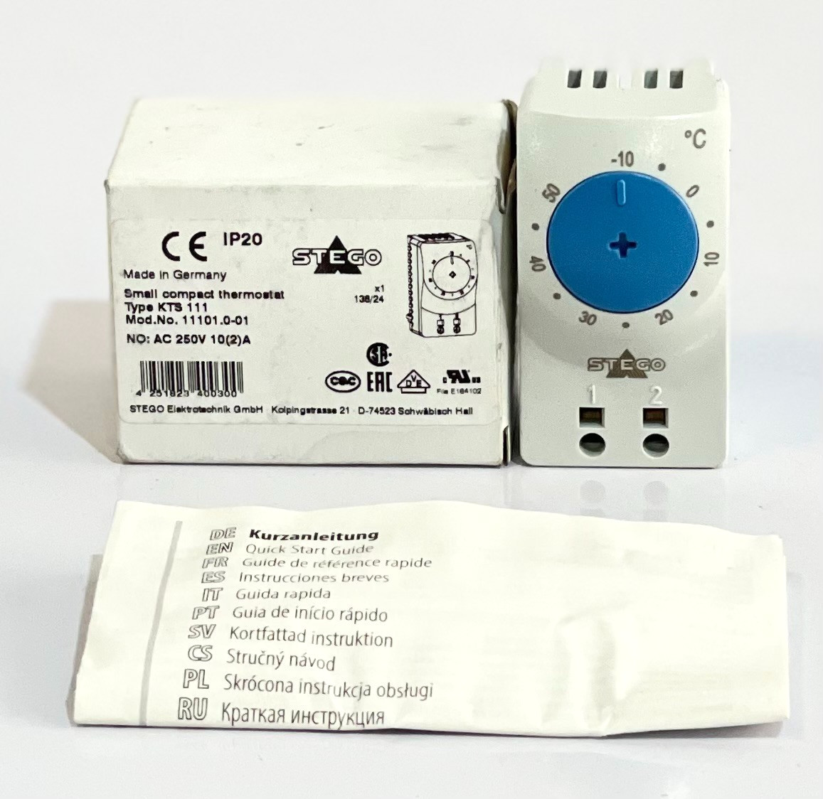 STEGO KTS 111 COMPACT THERMOSTAT 11101.0-01 NO AC250V 10A COOLING DIN RAIL