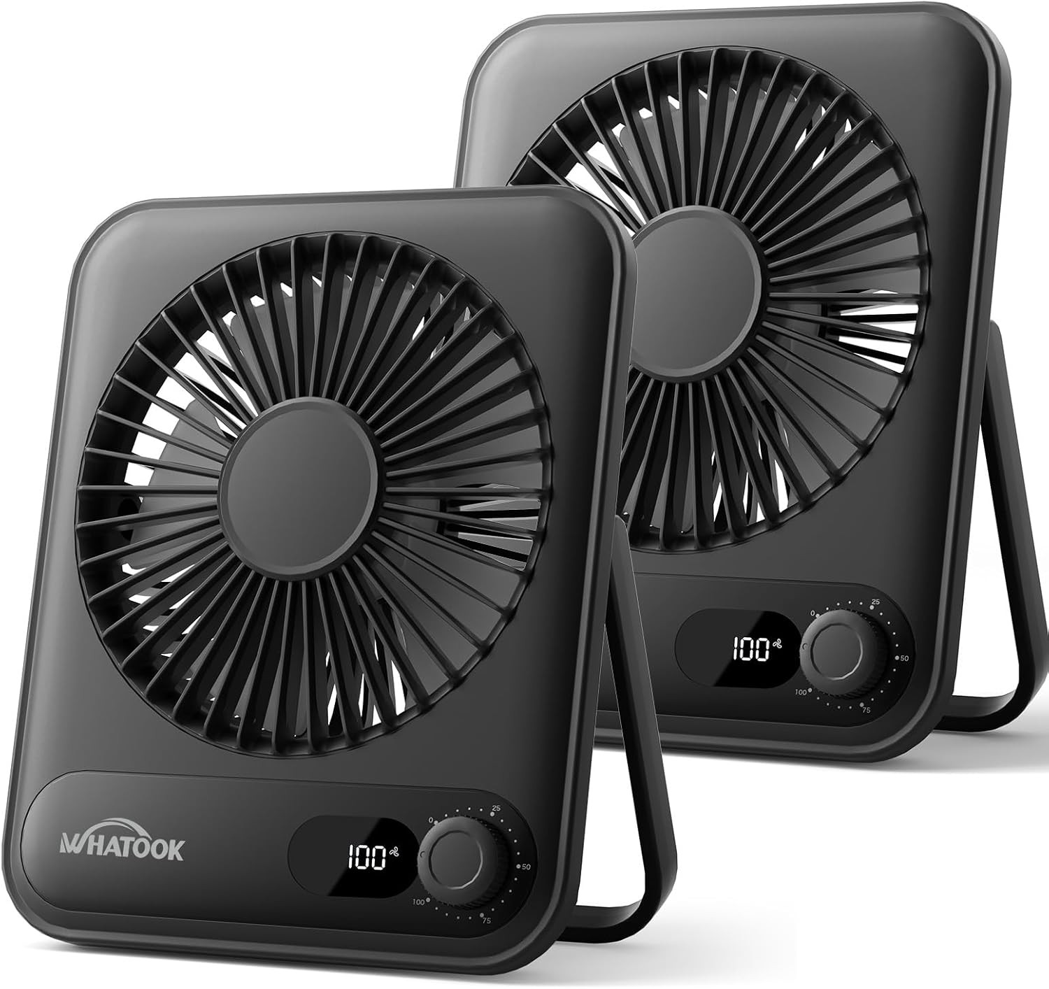 Desk Fan 2 Pa: 100 Speeds Stepl Control 2000mAh Battery