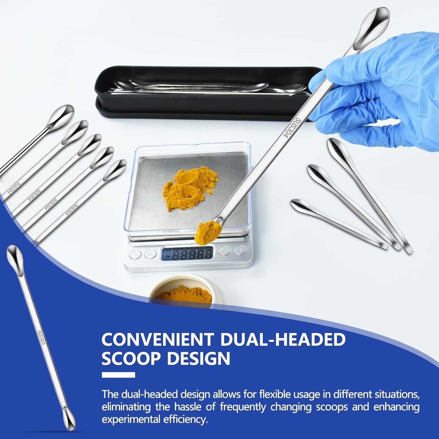23 Pcs 304 Stainless Steel Micro Spoop & Lab Spatula Set - Mixing Spatula