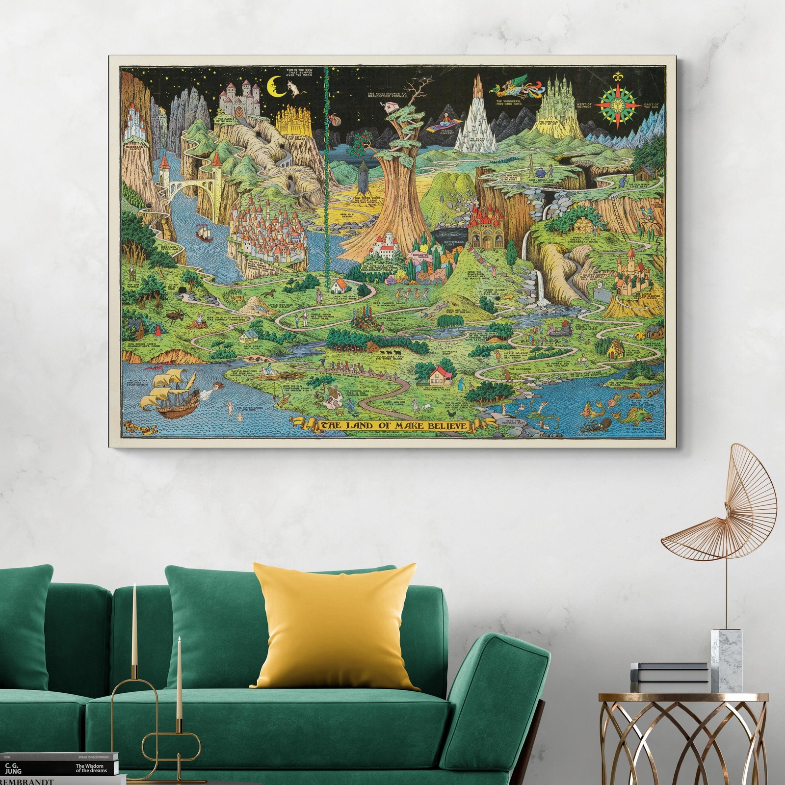 Land of Make Believe Map – Fairy Tale Fantasy Art for Nursery & Kids Decor