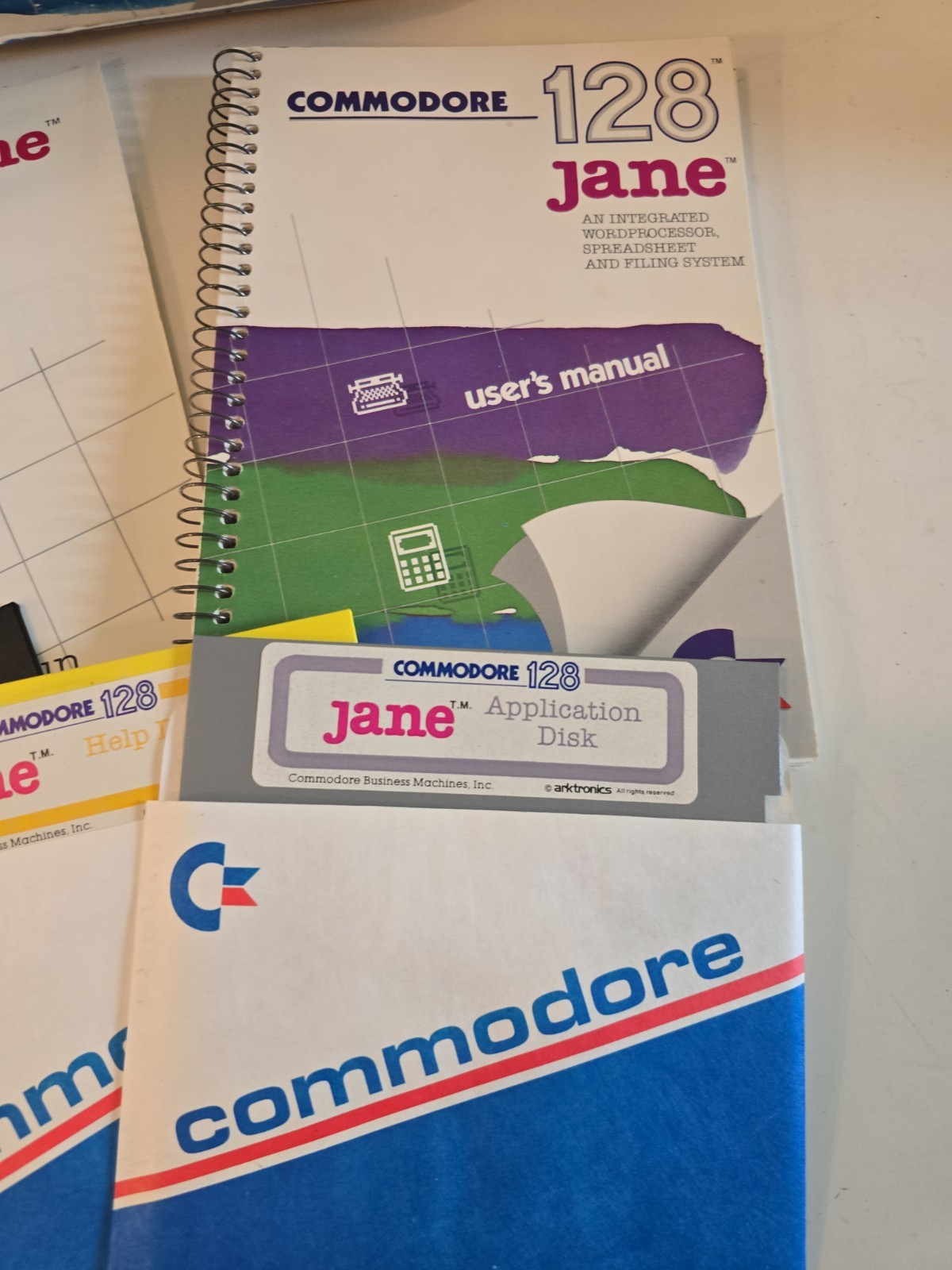VTG Commodore 128 Jane Integrated Software User's 1985 3 Diskette Application