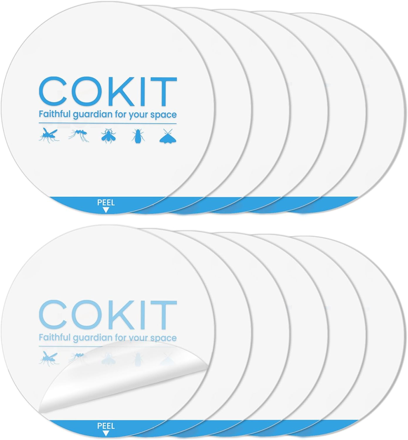 COKIT 12 Packs Glue Pads Flying Insect Trap Refill Indoors Bug Catche 4.0"