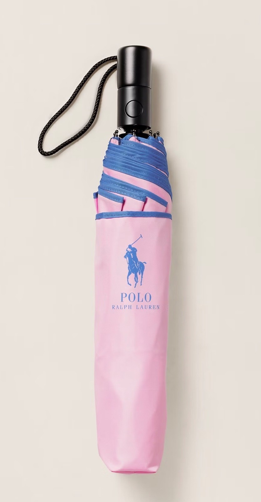 NEW POLO Ralph Lauren BIG PONY POLO LOGO 36” Automatic Umbrella - PINK