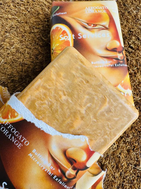 Authentic Soft Services Affogato L’Orange Buffing Bar Body Exfoliant ,2-pack,7oz
