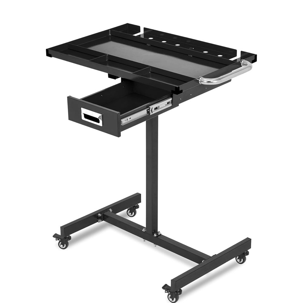 Tear Down Tray Mobile Work Table 220lbs Capacity Rolling Tool Table with Drawer