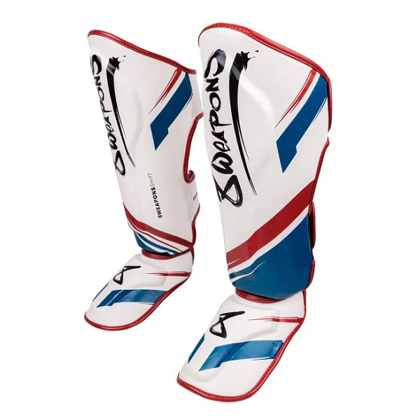 8 Weapons Gloves Shift + Shin Guards Shift White-Navy-Red Combo