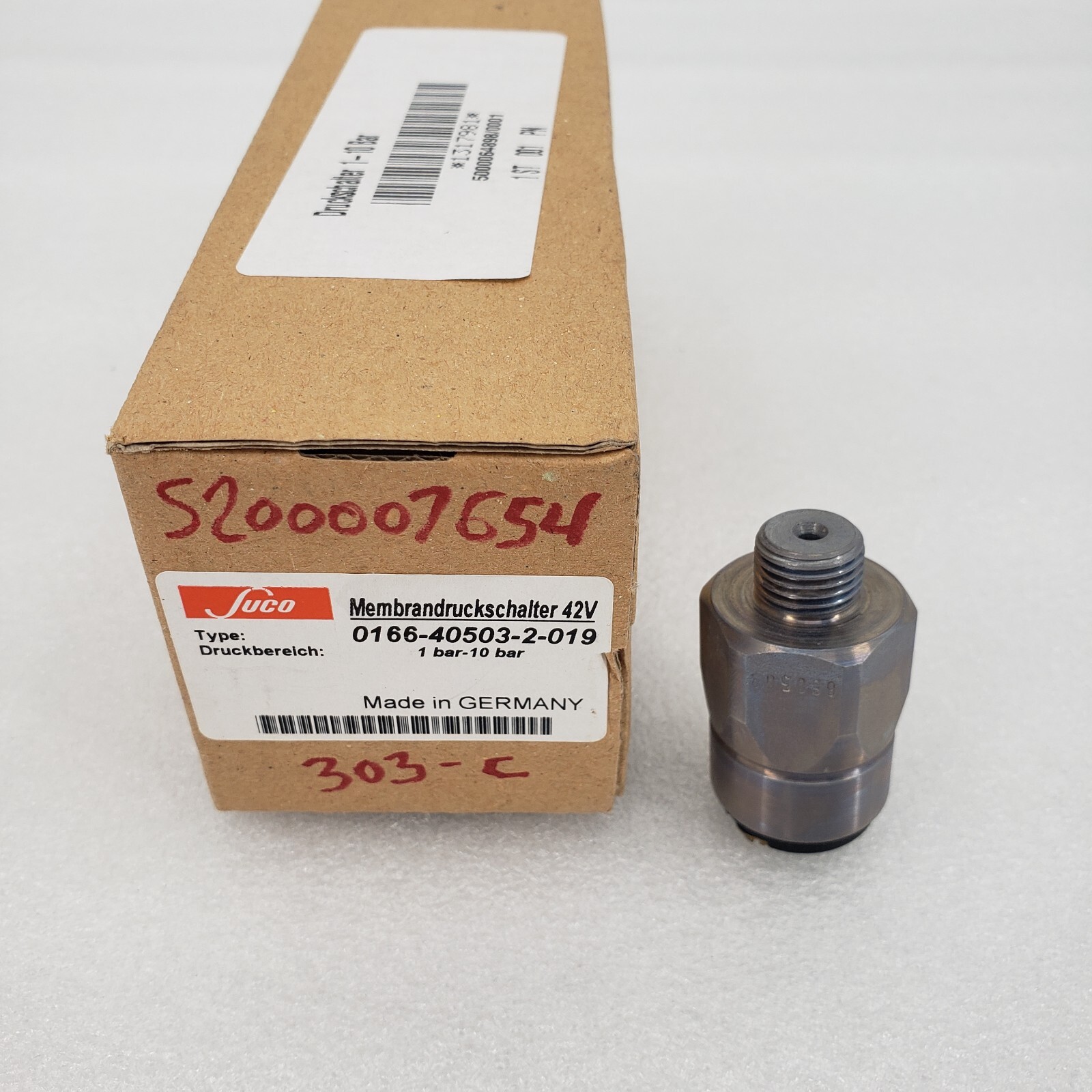 Suco Membrandruckschalter 42V Pressure Switch 0166-40503-2-019 1-10 Bar